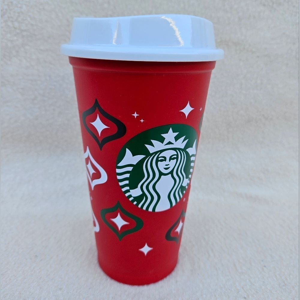 Starbucks Holiday Reusable Cup With Lid 16oz - Picture 5 of 9